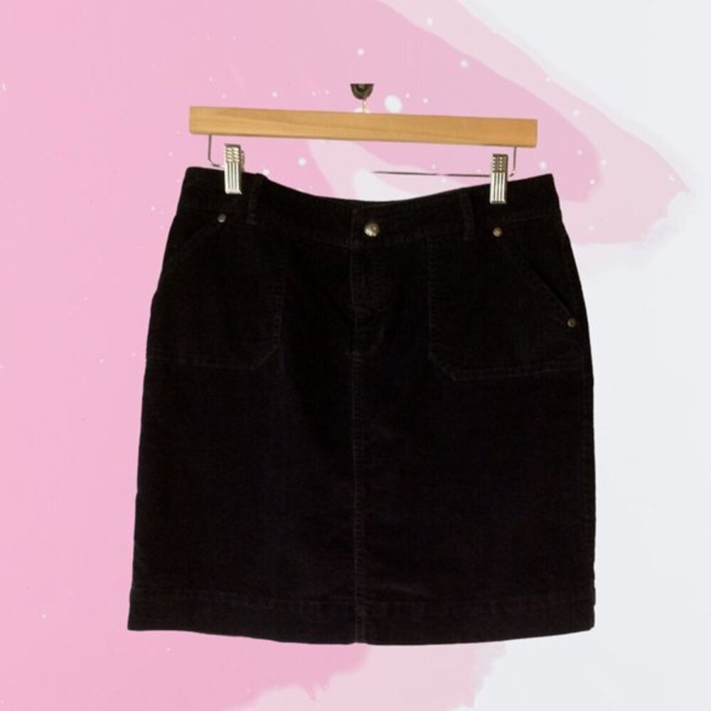 Sonoma Black Corduroy Skirt With Pockets Size 8 Petite